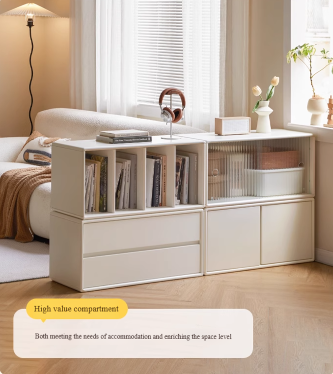 Oak Solid wood Locker Cream Style Free Combination Cabinet.