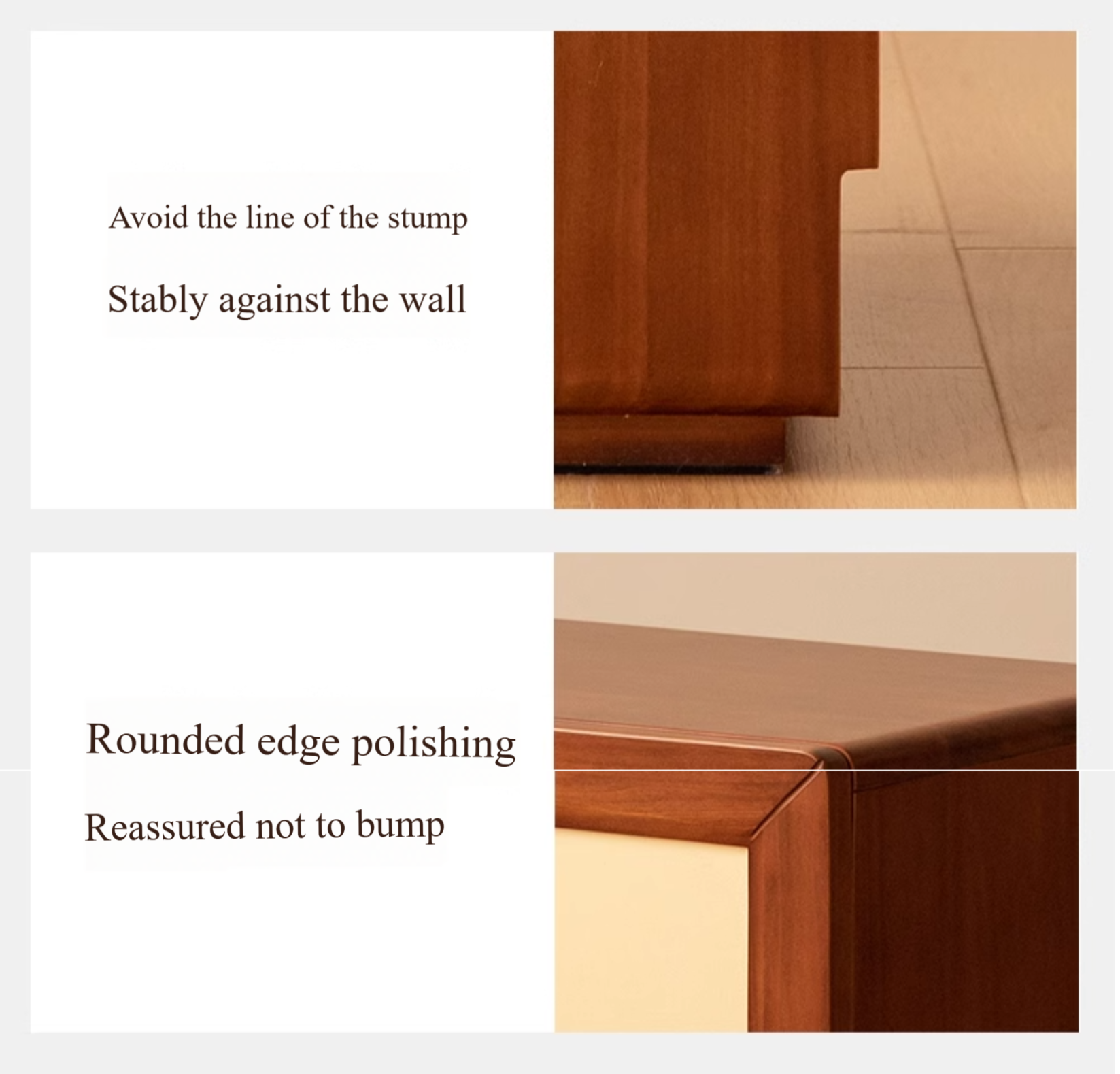 Solid Rubberwood, Poplar Solid Wood Middle-Aged Style Nightstand.