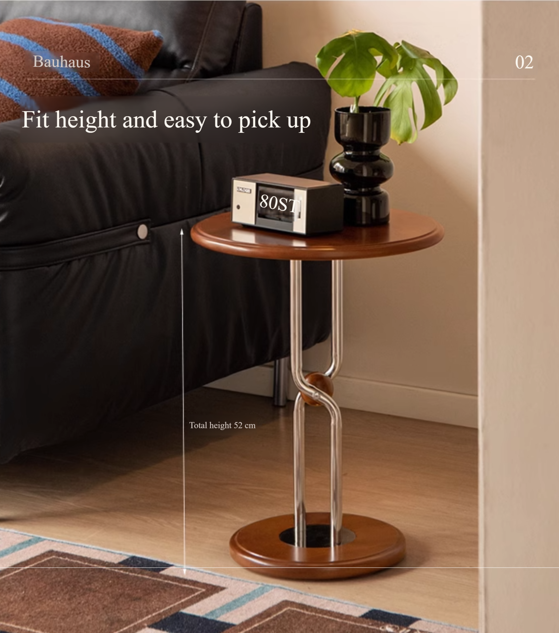 Poplar Solid Wood Bauhaus Side Table