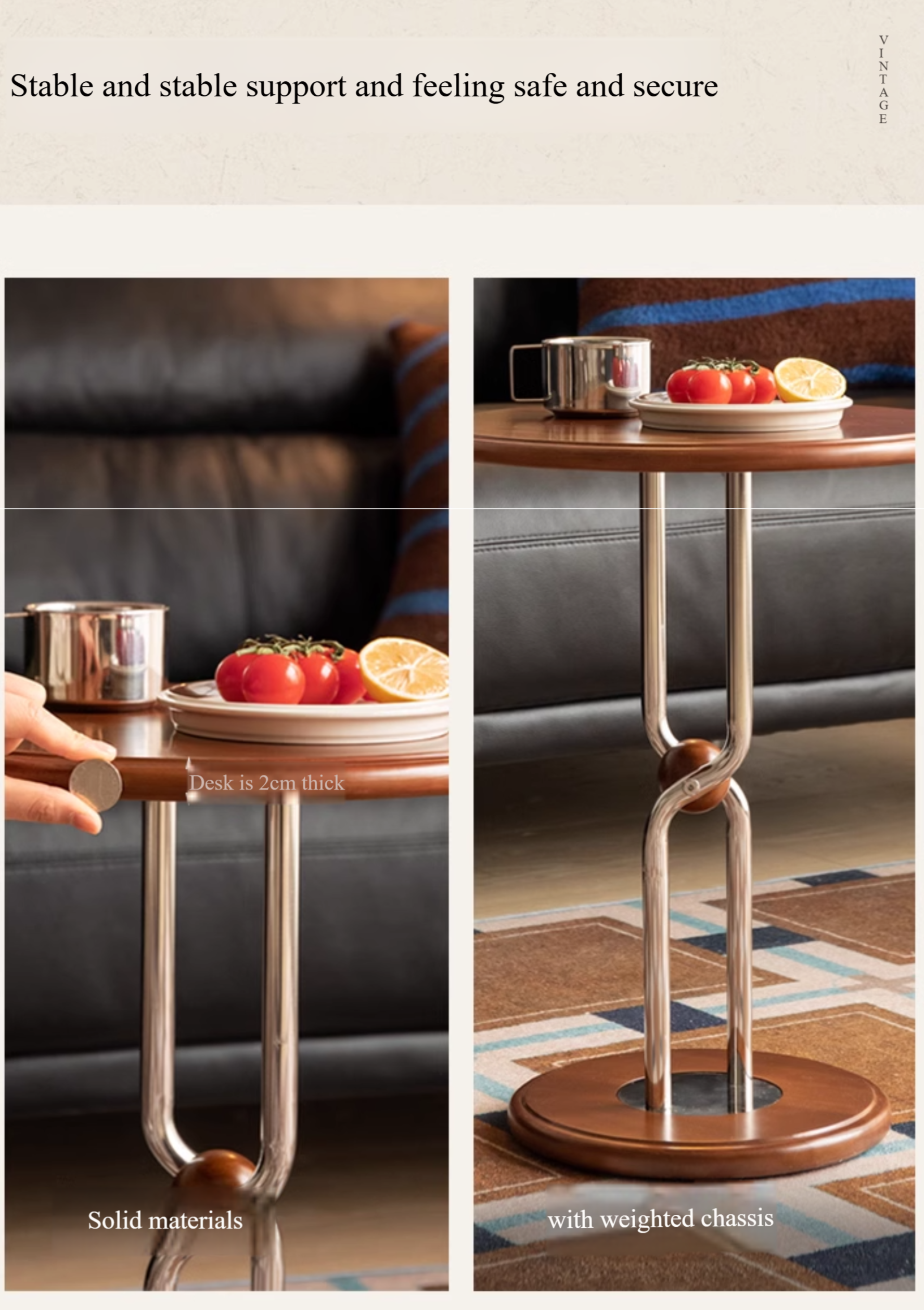 Poplar Solid Wood Bauhaus Side Table