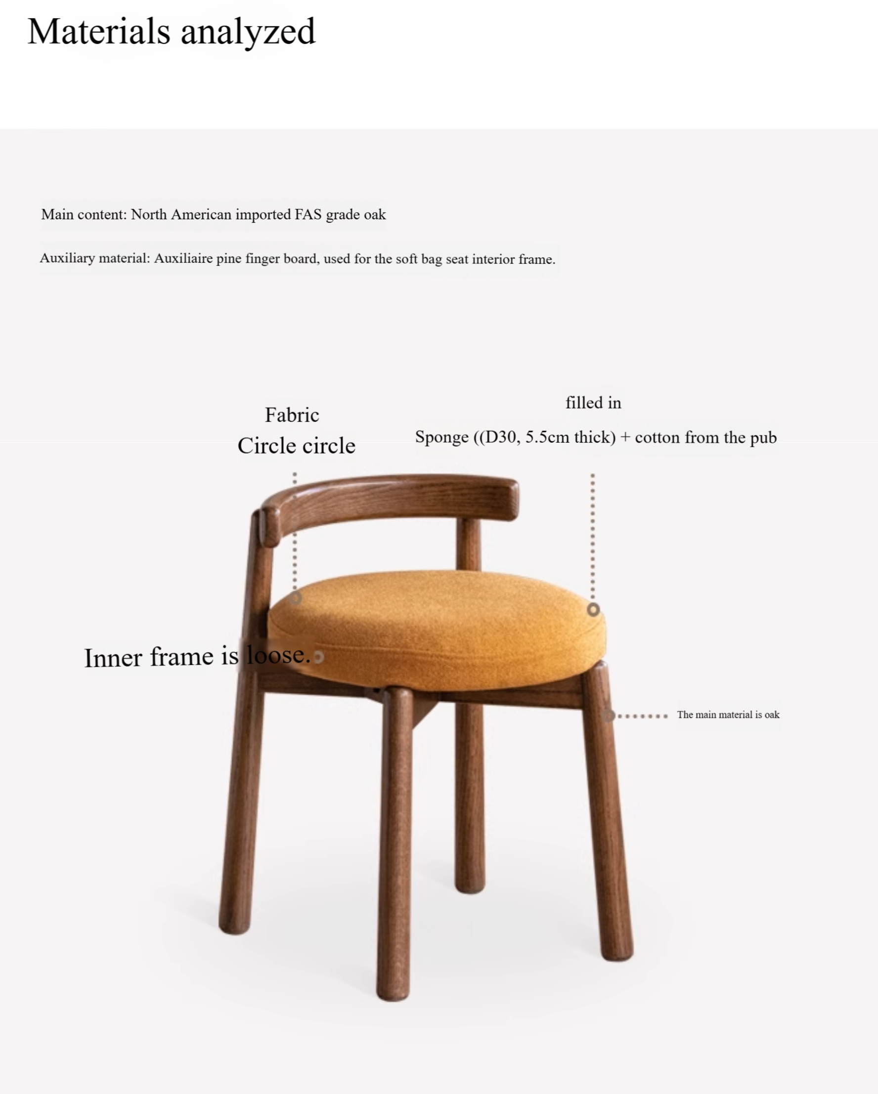 Black Walnut, Oak Solid Wood, Solid RubberWood Makeup Stool