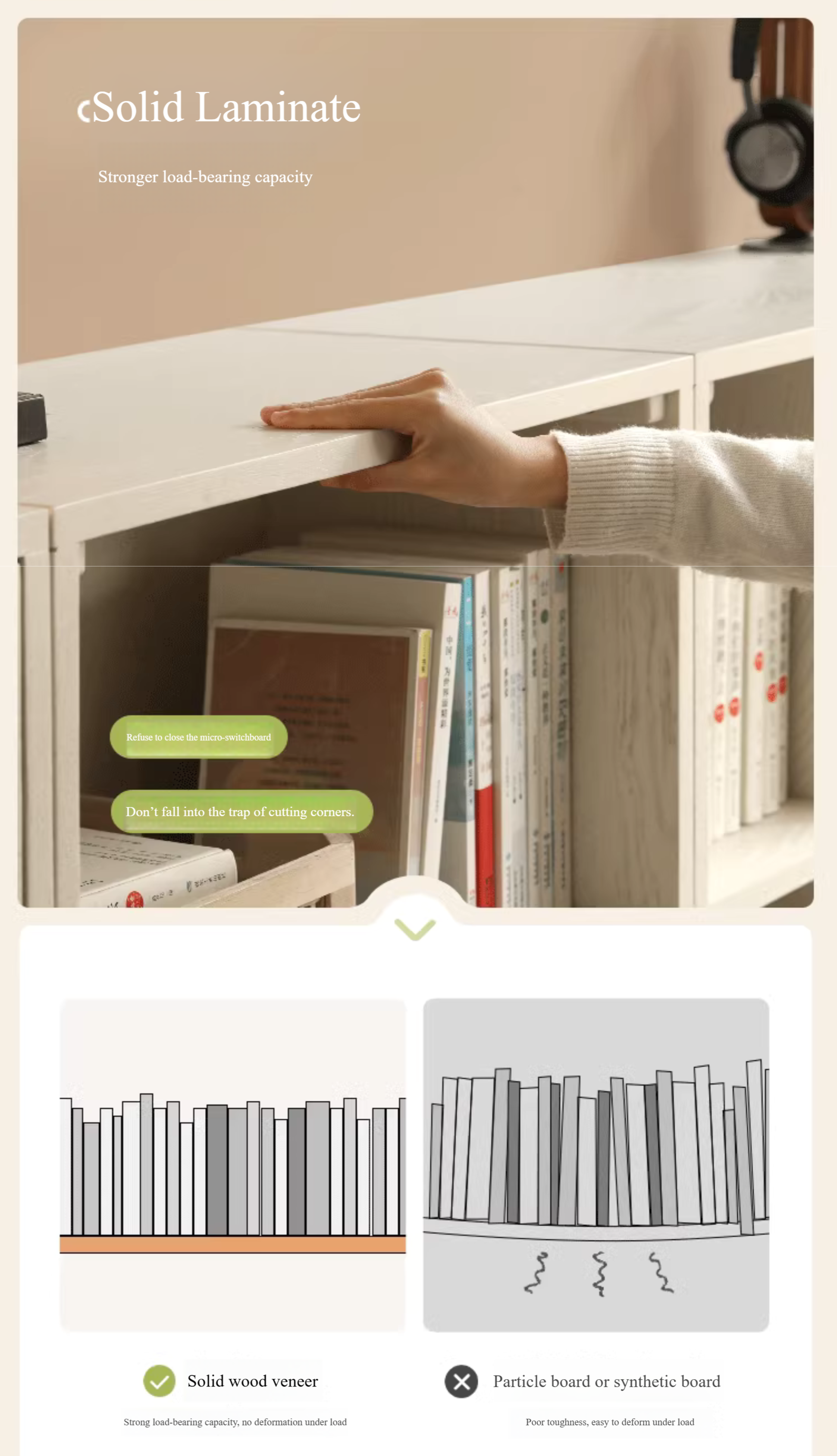 Oak Solid Wood Cream Style Modern Bookcase