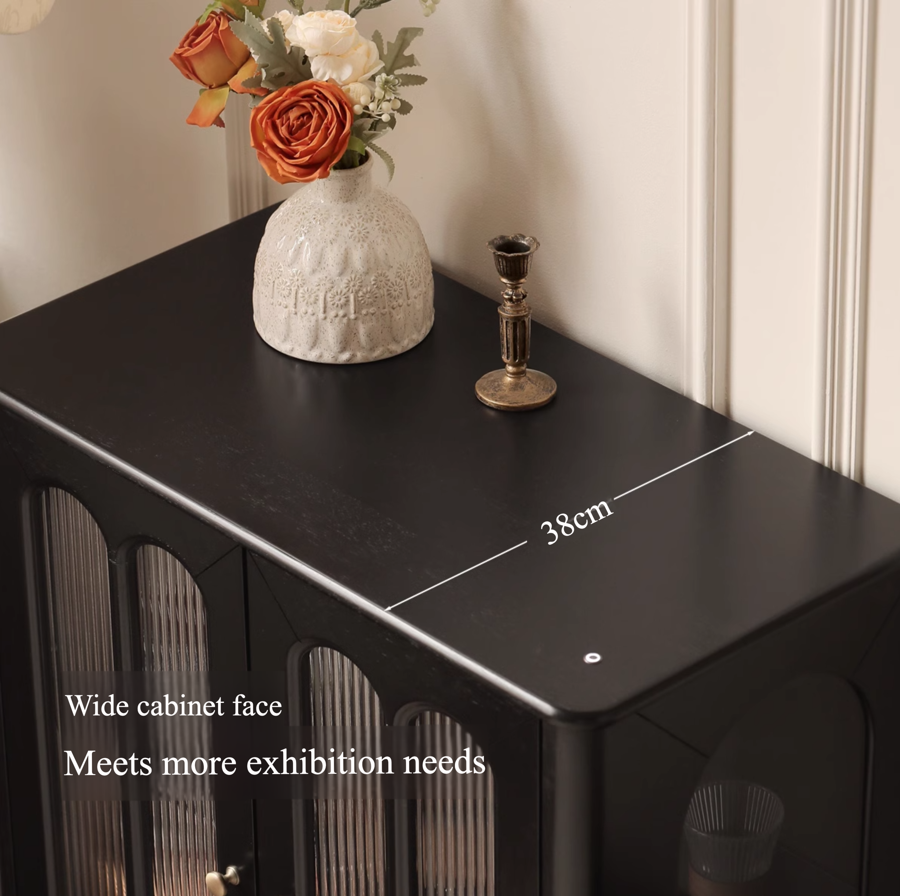 Solid Rubberwood French Retro Side Cabinet.