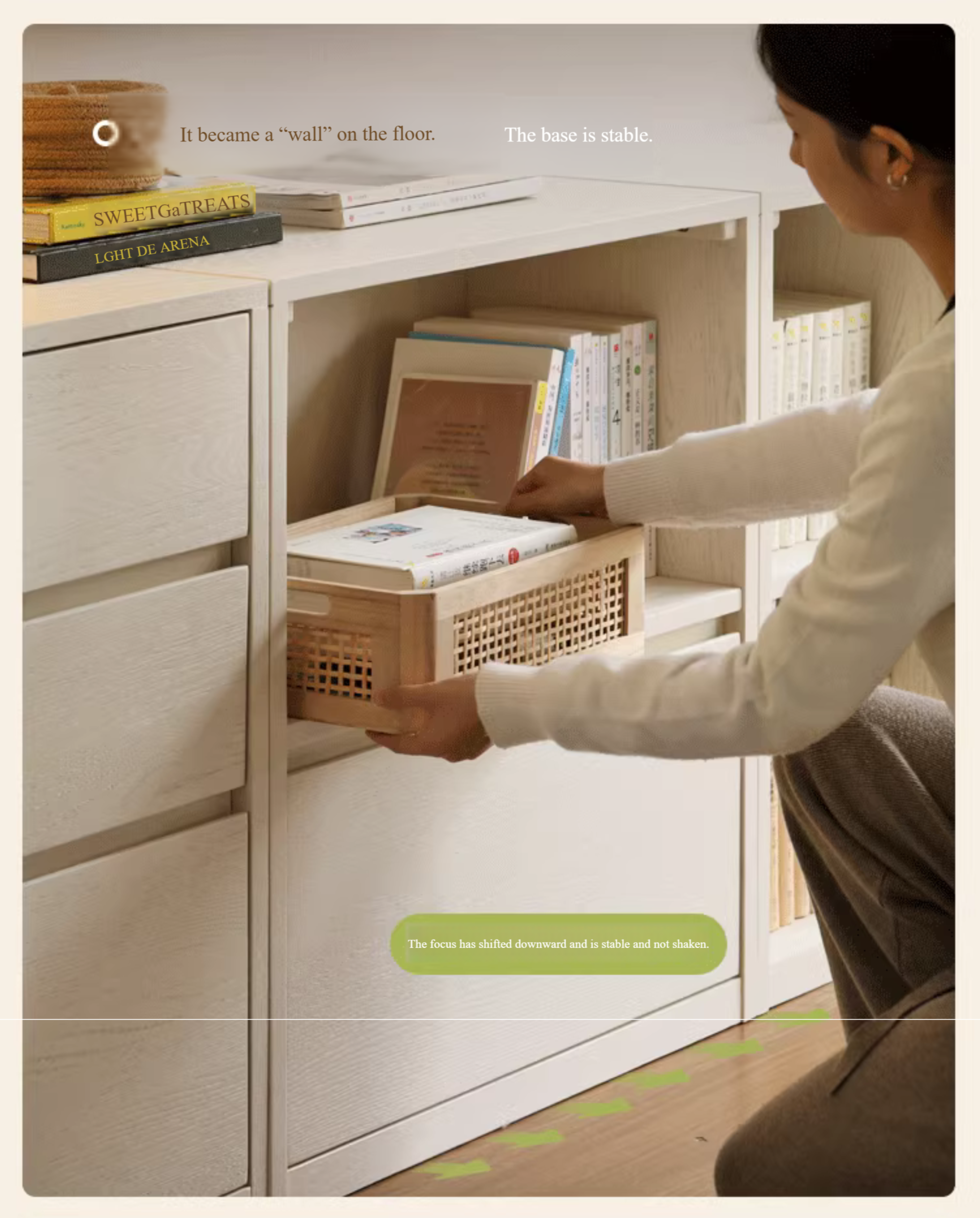 Oak Solid Wood Cream Style Modern Bookcase