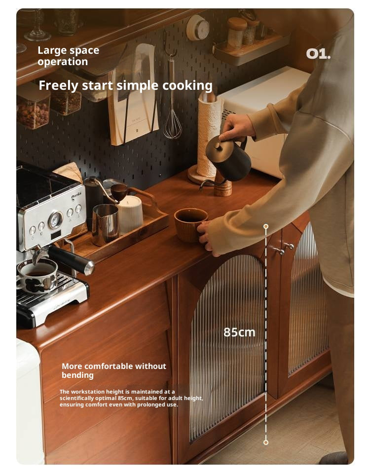 Poplar Solid Wood Style Retro Sideboard