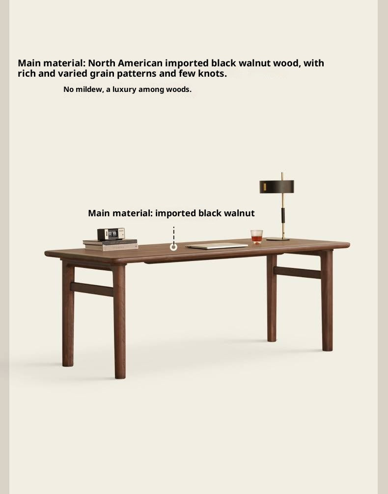 Black Walnut Solid Wood Modern Office Desk