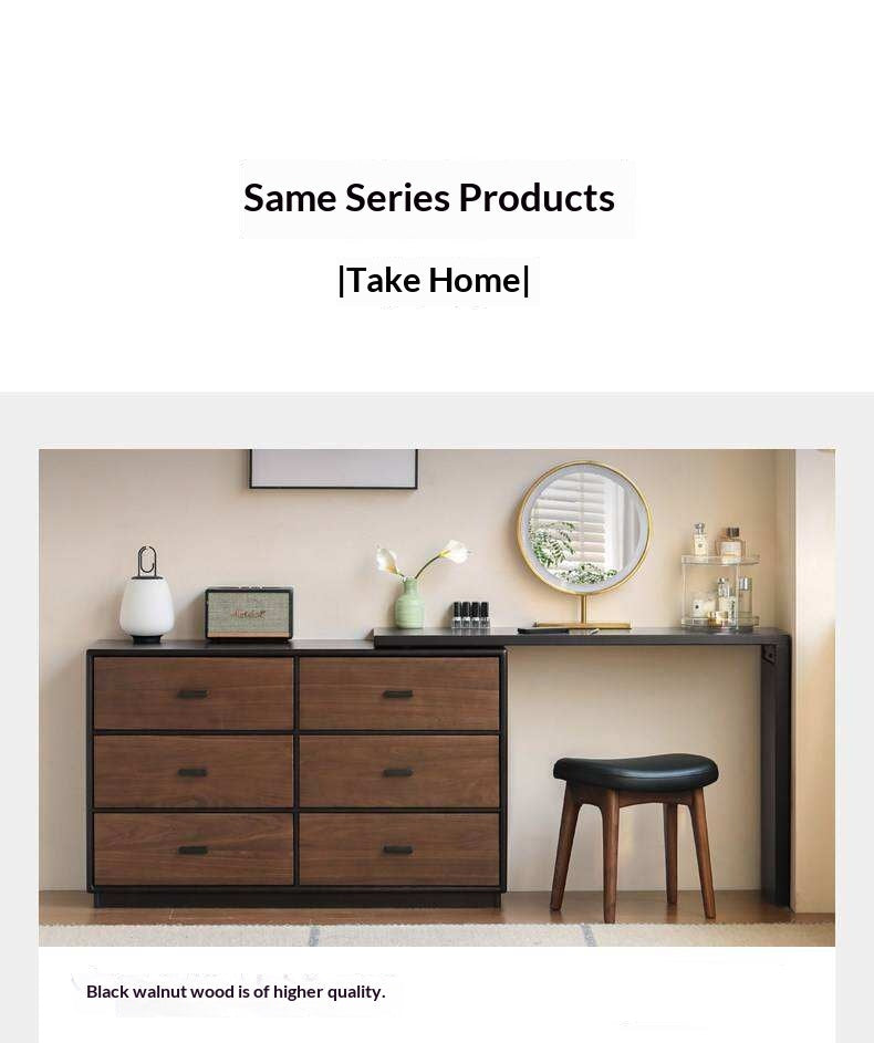 Solid RubberWood Extendable Vanity Desk and Dresser Combo, Italian Style