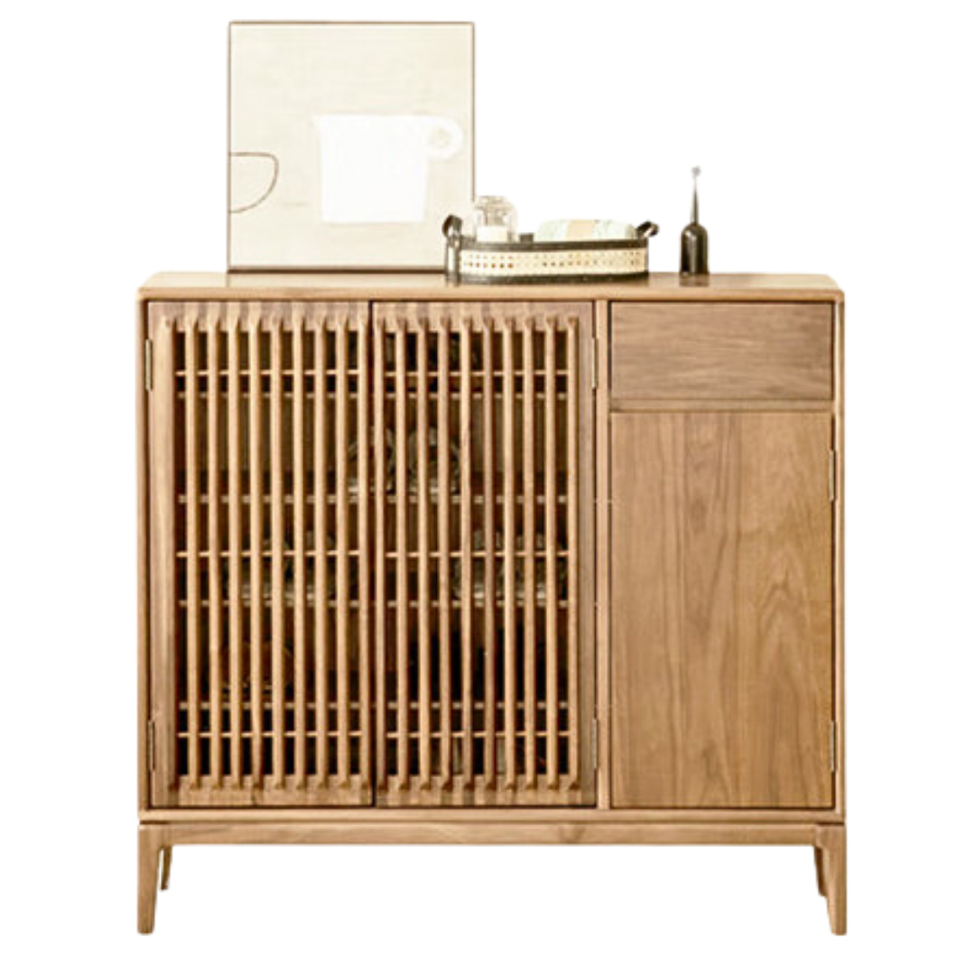 Ash Solid Wood Storage Shoe Cabinet