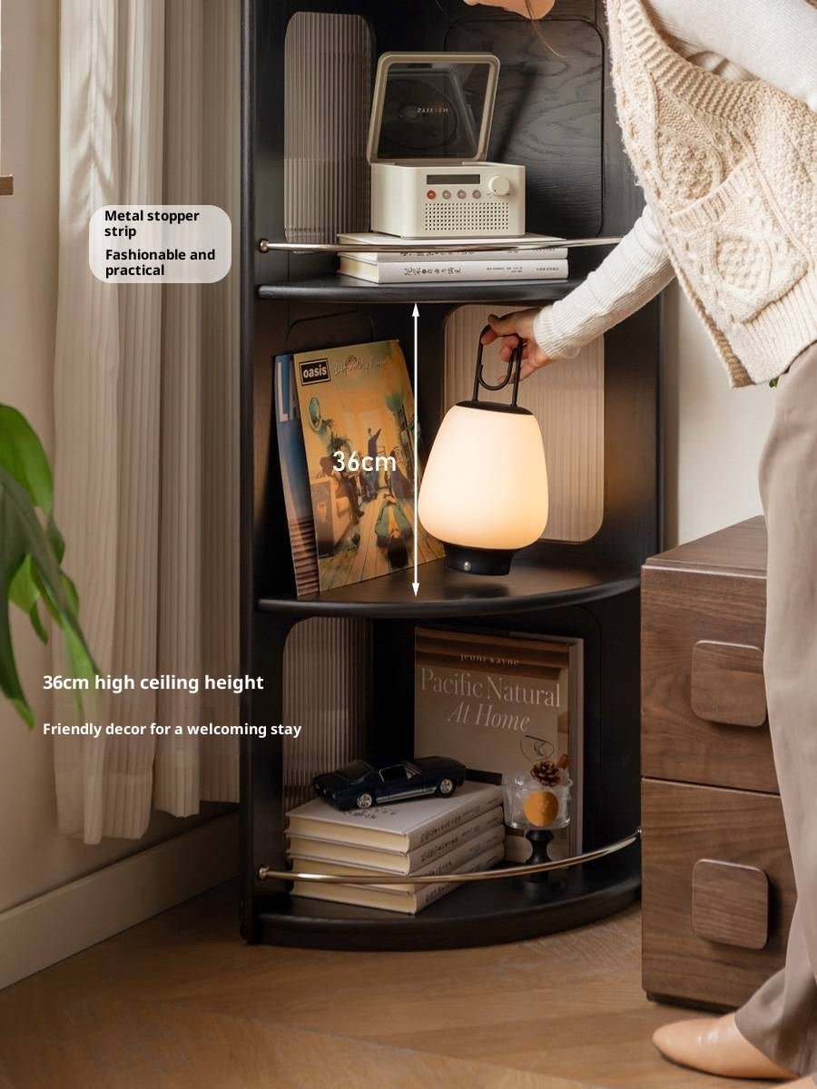 Oak Solid Wood Bauhaus Style Corner Bookshelf