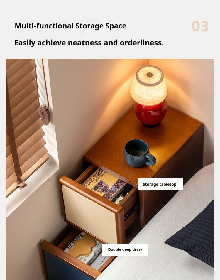 Poplar Solid Wood Nightstand Bauhaus Style