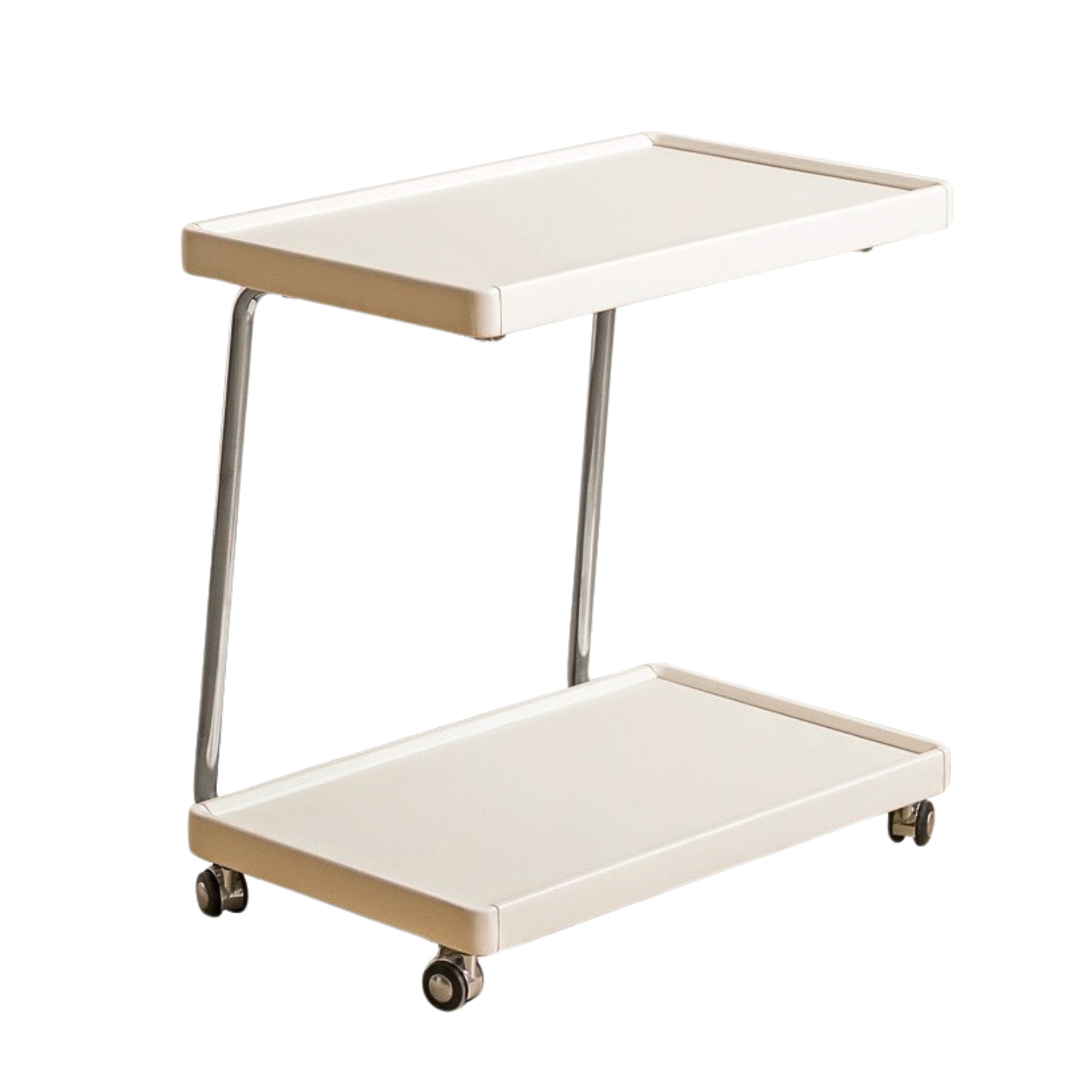 Solid RubberWood Edge Table C-type Mobile