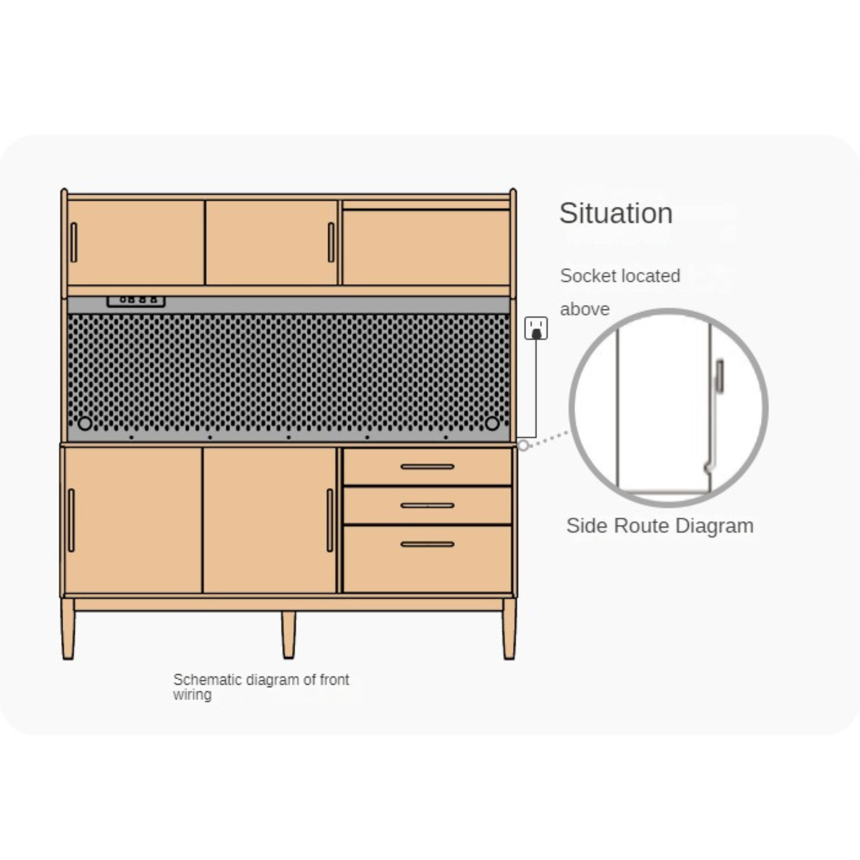 Oak Solid Wood Modern Multifunctional Sideboard