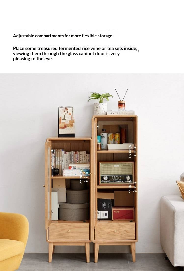 Oak, Ash Solid Wood Side Cabinet