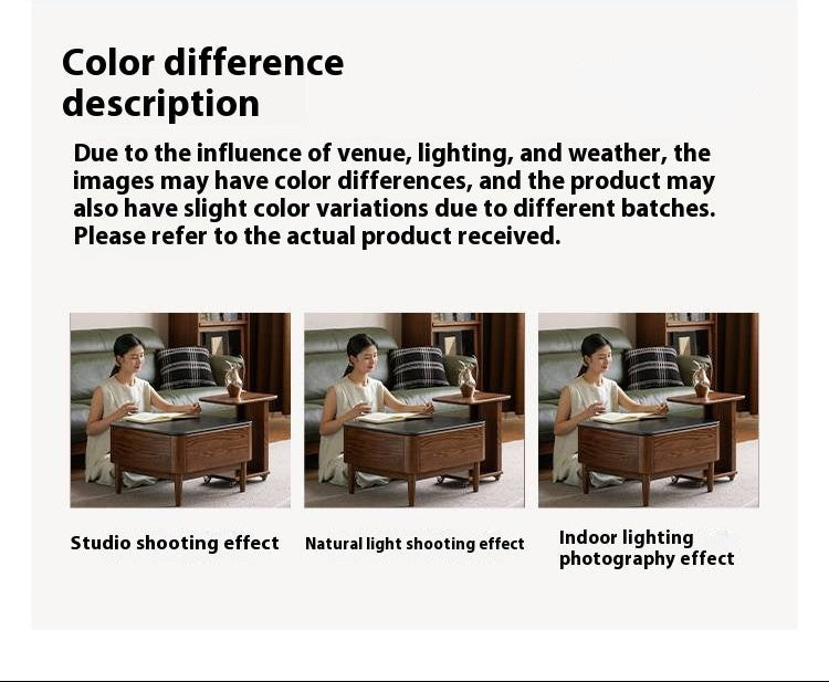 Oak Solid Wood Mobile Coffee Table