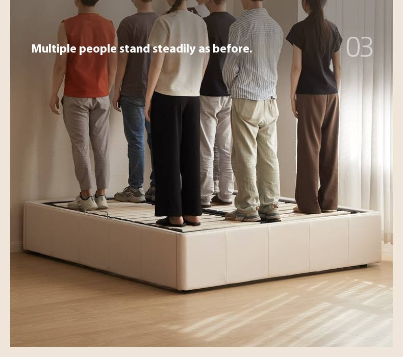 Eco-Cloud Leather Box Platform Bed, Headboard-Free Bed