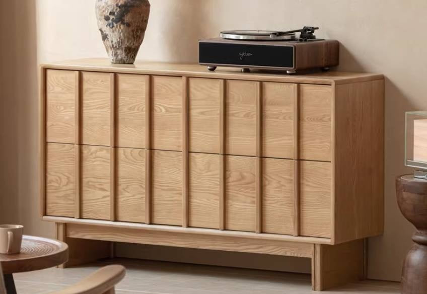 Ash Solid Wood Wabi-sabi Style Four-Drawer Chest