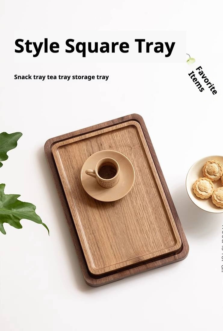 Black walnut solid wood , Beech solid wood wax oil fruit plate tray