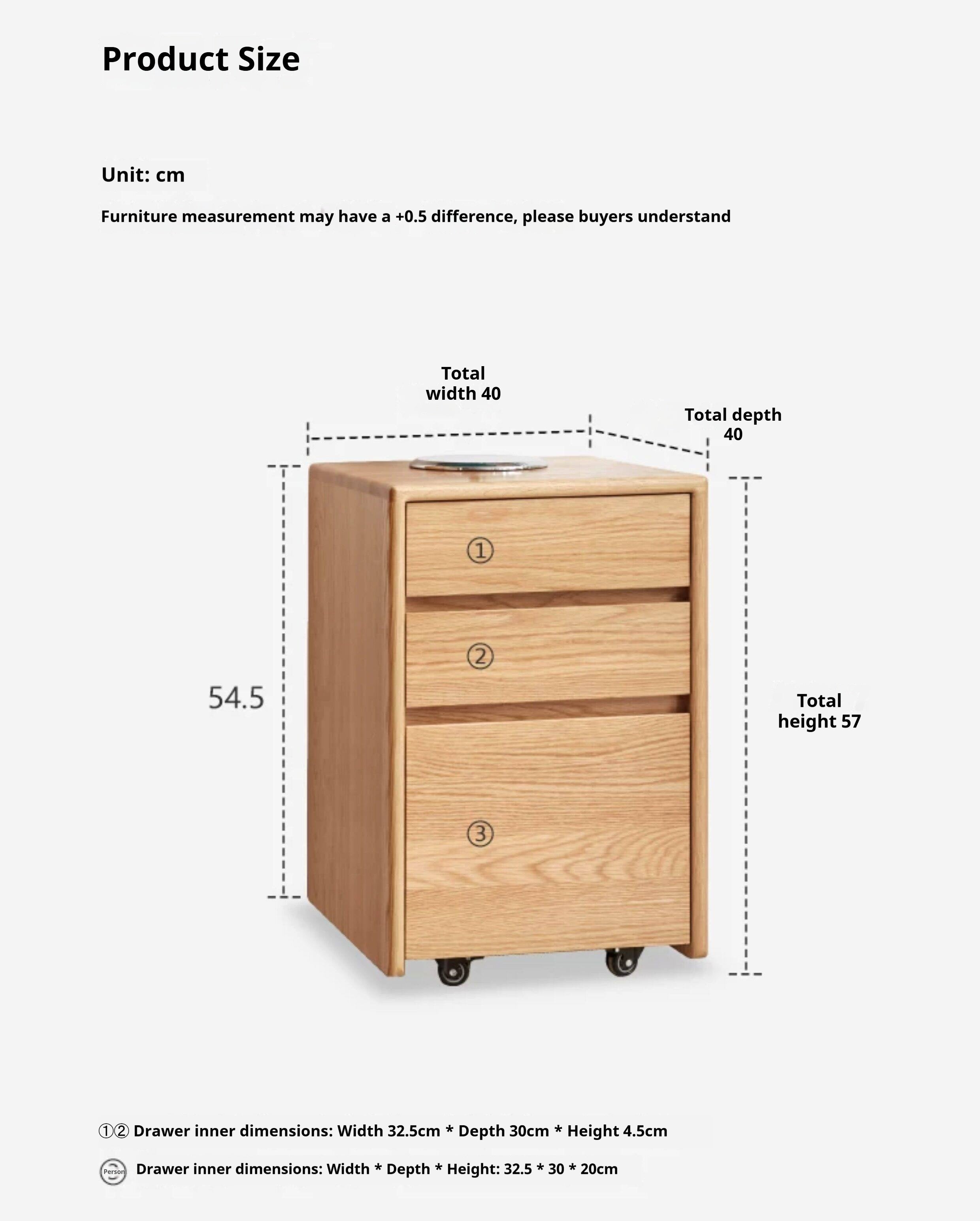 Beech Solid Wood, Solid RubberWood Drawer Multi-Functional Kids Nightstand