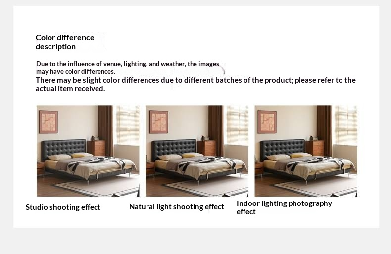 Genuine Leather Bed — Italian Light Luxury, Bauhaus Edge Design, Black Finish