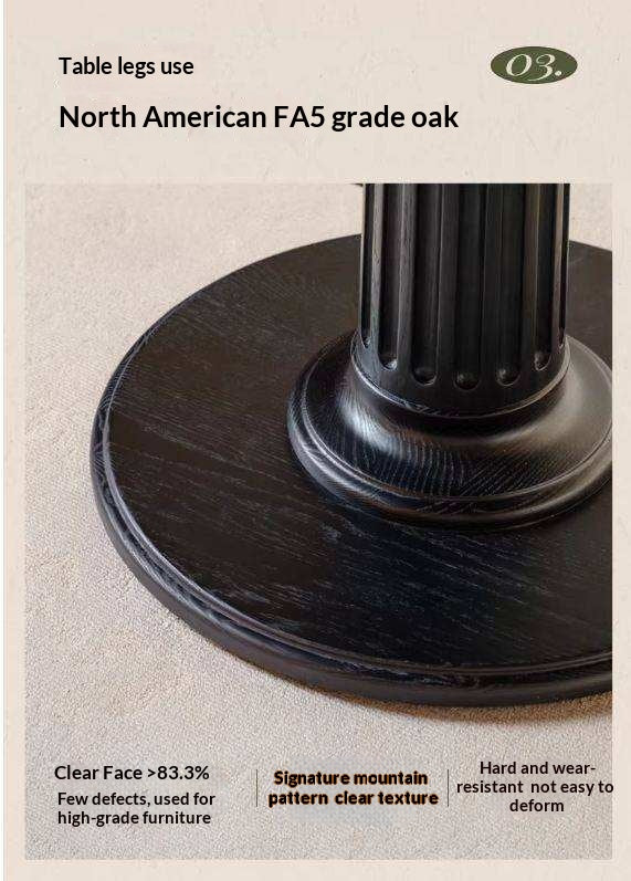 Black Walnut Solid Wood American Retro Round Dining Table