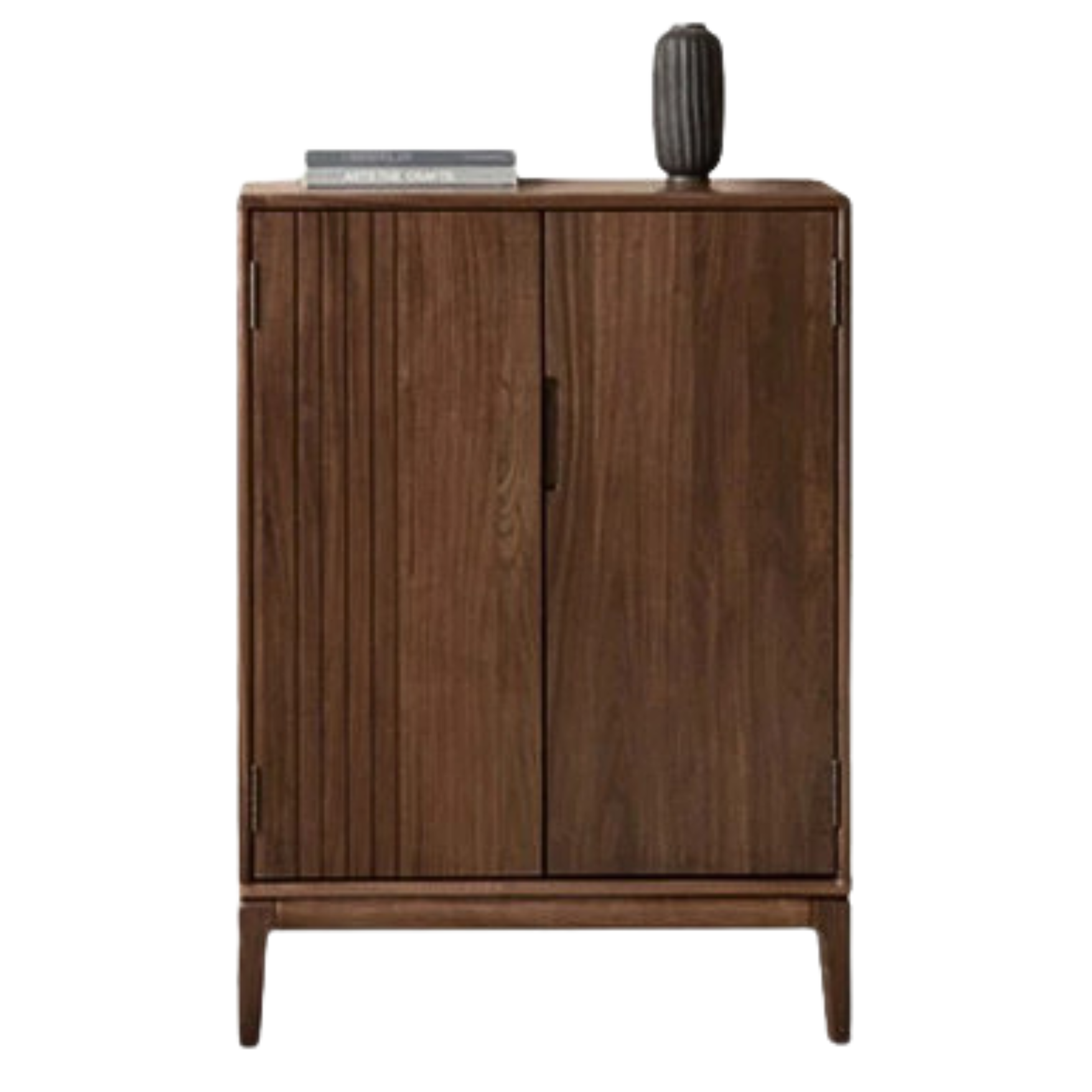 Black Walnut, Ash Two-Door Shoe Cabinet Entrance