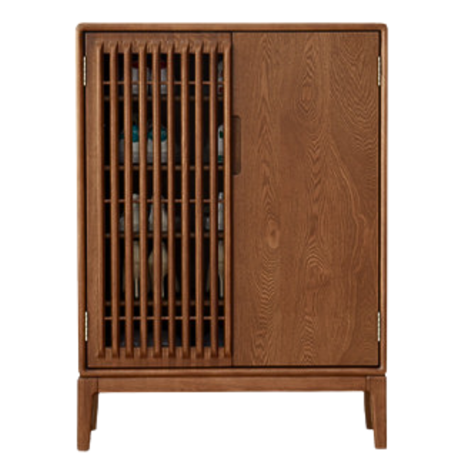 Black Walnut, Ash Two-Door Shoe Cabinet Entrance
