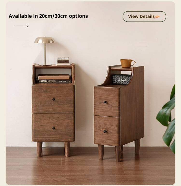 Cherry Solid Wood Modern Nightstand.