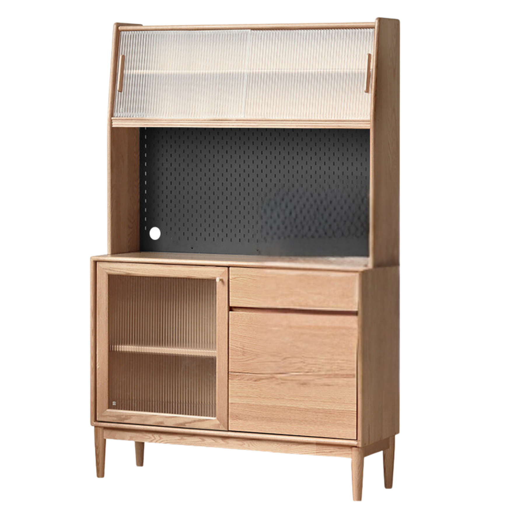 Oak Solid Wood Modern Dining Sideboard Against The Wall