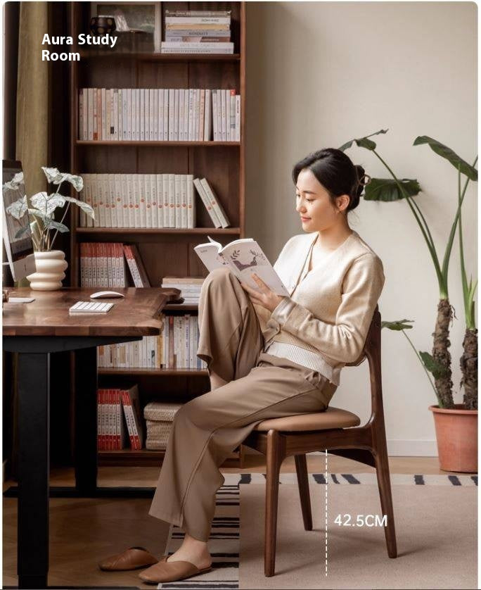 Black Walnut, Sandalwood Solid Wood Modern Dining Chair