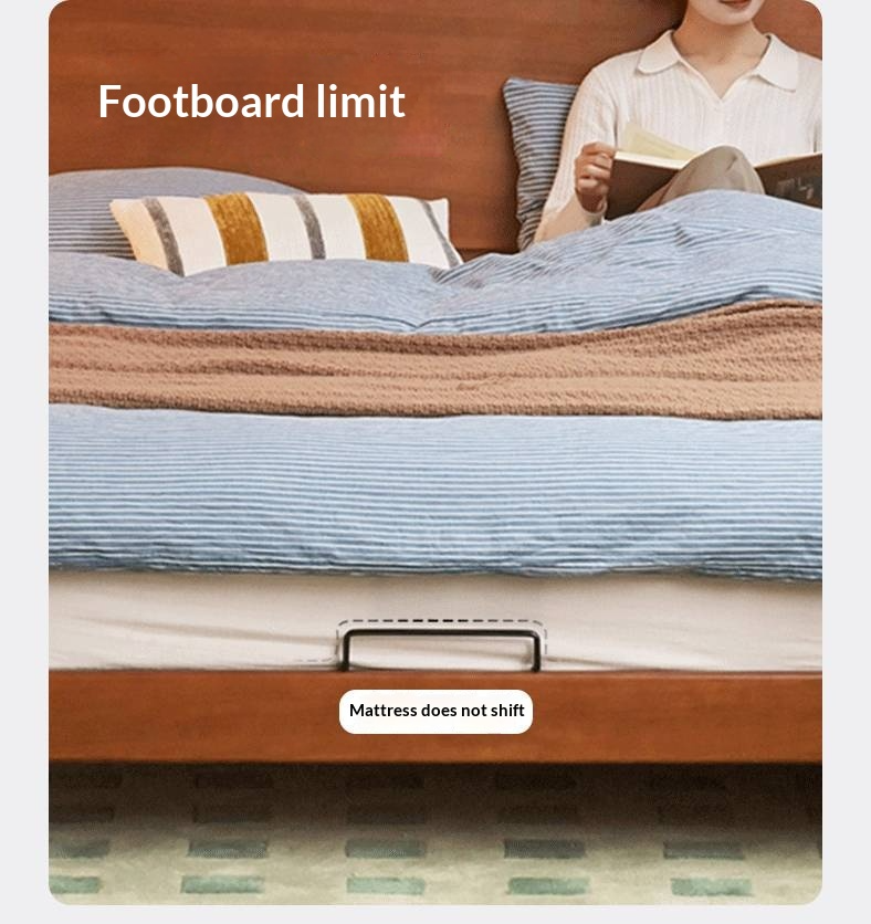 Poplar Solid Wood Bed — Retro Edge Vintage Slab Bed