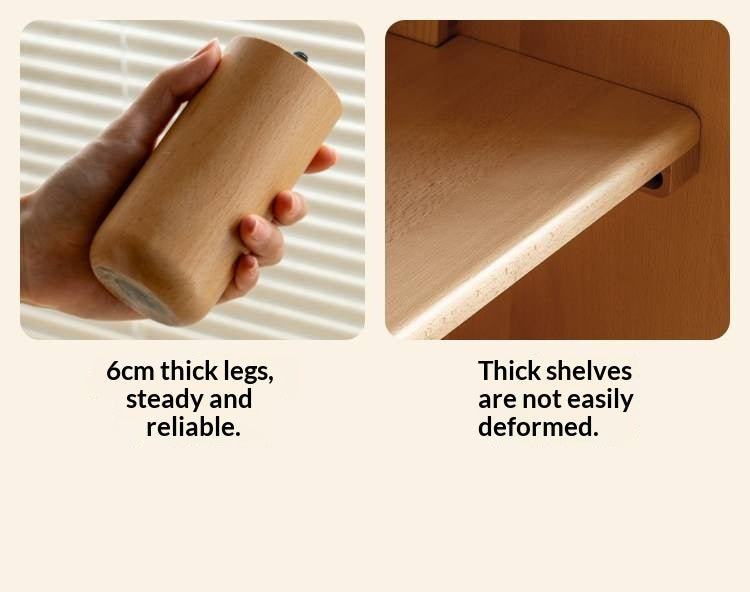 Beech Solid Wood Children's Curtain Wardrobe