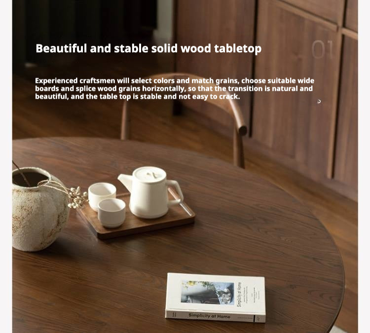 Ash, Black Walnut Solid Wood Modern Large Dining Table