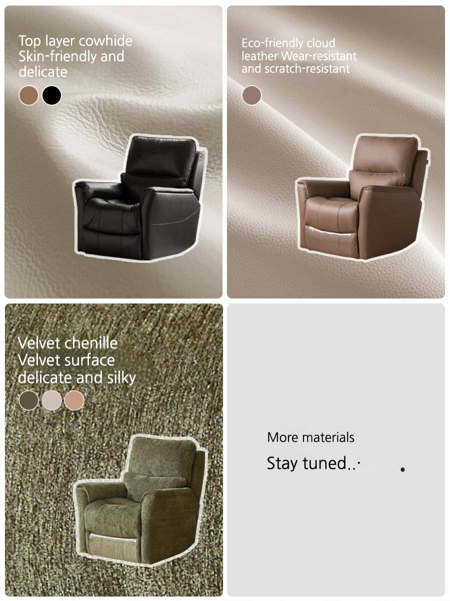 Functional Electric Reclining Chair genuine leather, fabric