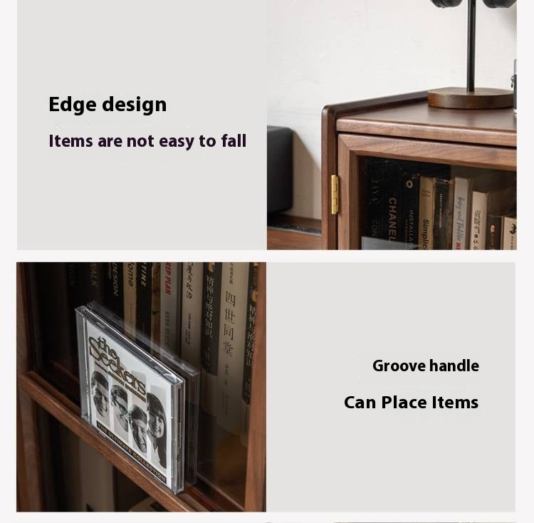 Sandalwood, Black Walnut Solid Wood Floor Storage Cabinet.