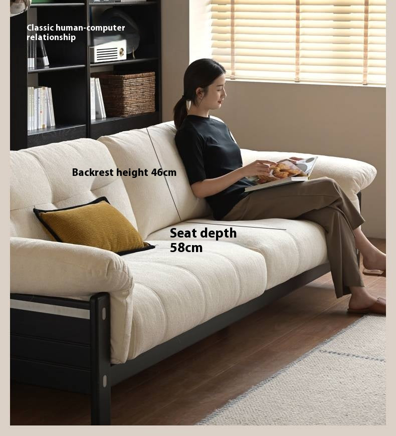 Ash Solid Wood Fabric, Leather Sofa