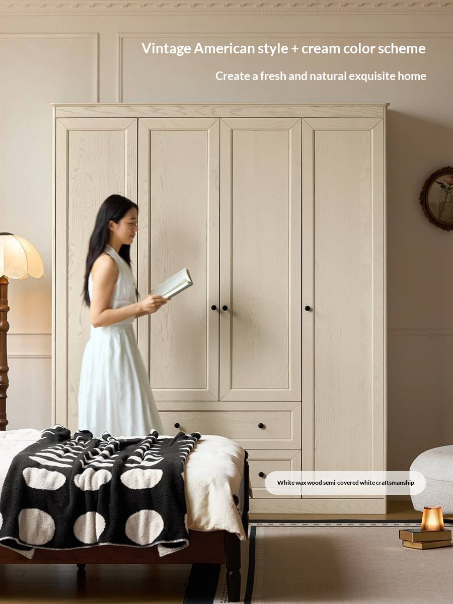 Ash Solid Wood American Style Wardrobe