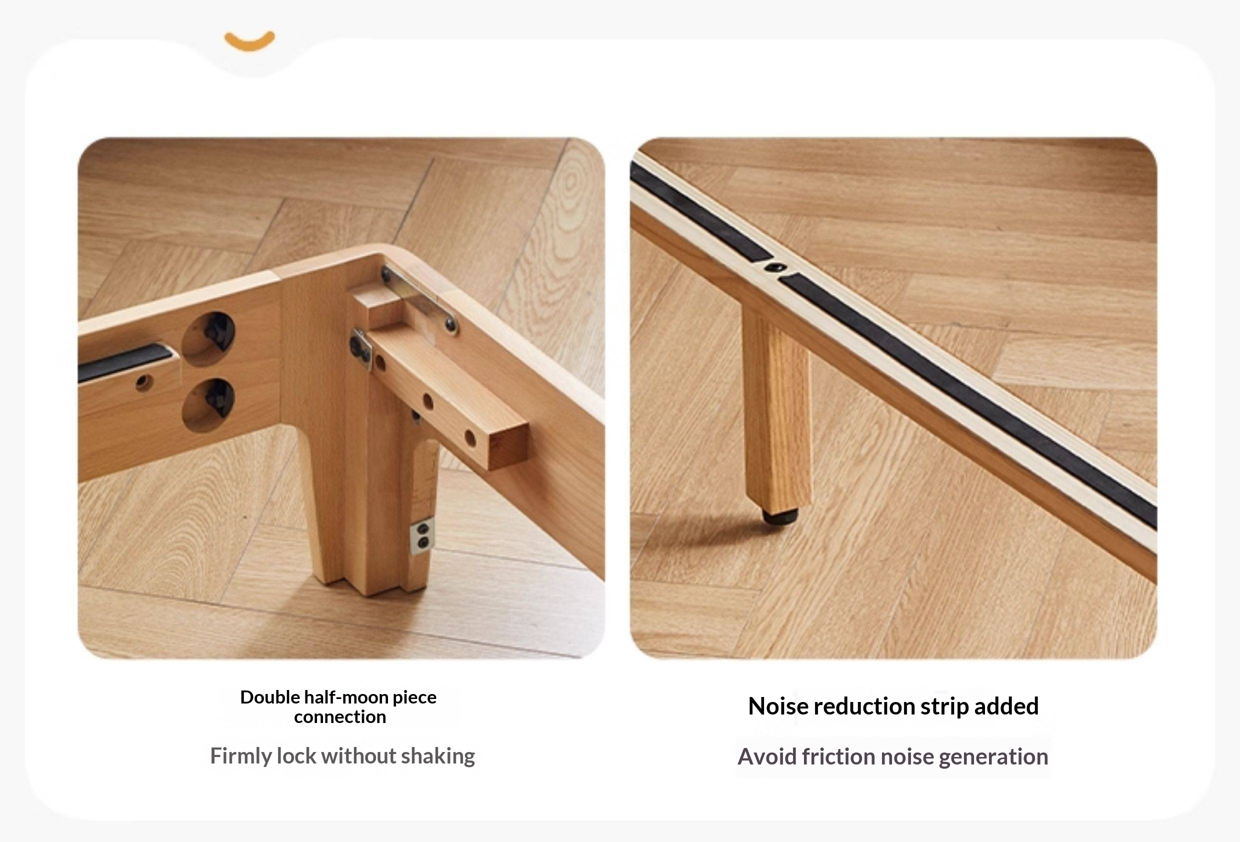 Beech Solid Wood Upholstered King Bed — Soft Headboard with Fabric Upholstery