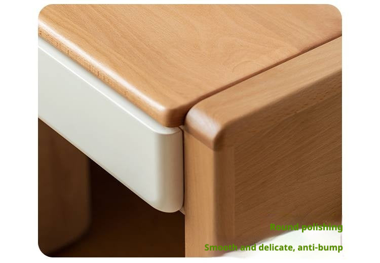 Beech Solid Wood Bookshelf Integrated Children's Desk.