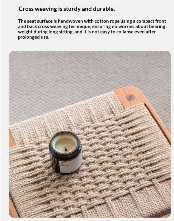Cherry Solid Wood Rope Stool