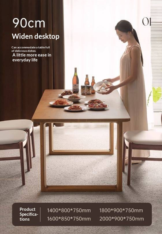 White Oak Solid Wood Antique Rectangular Dining Table