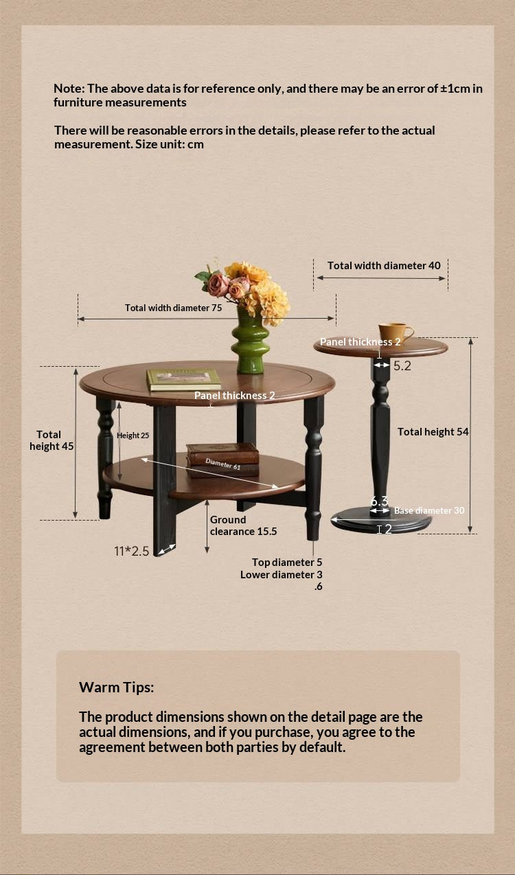 Black Walnut Solid Wood American Retro Coffee Table