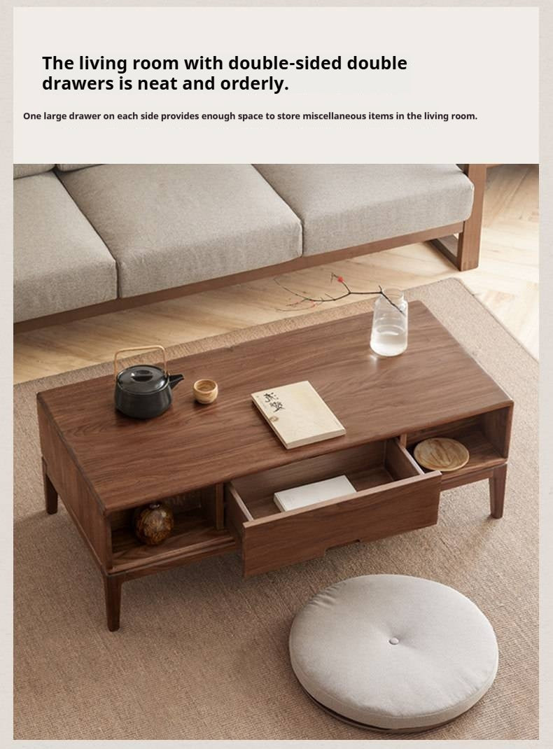 Black Walnut, Ash Solid Wood Modern Coffee Table