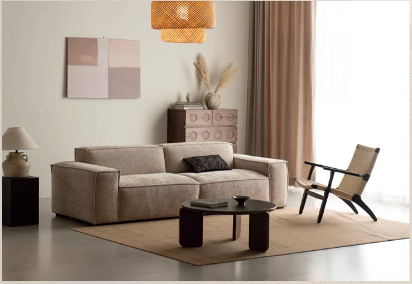 Fabric Wabi Sabi Style Sofa