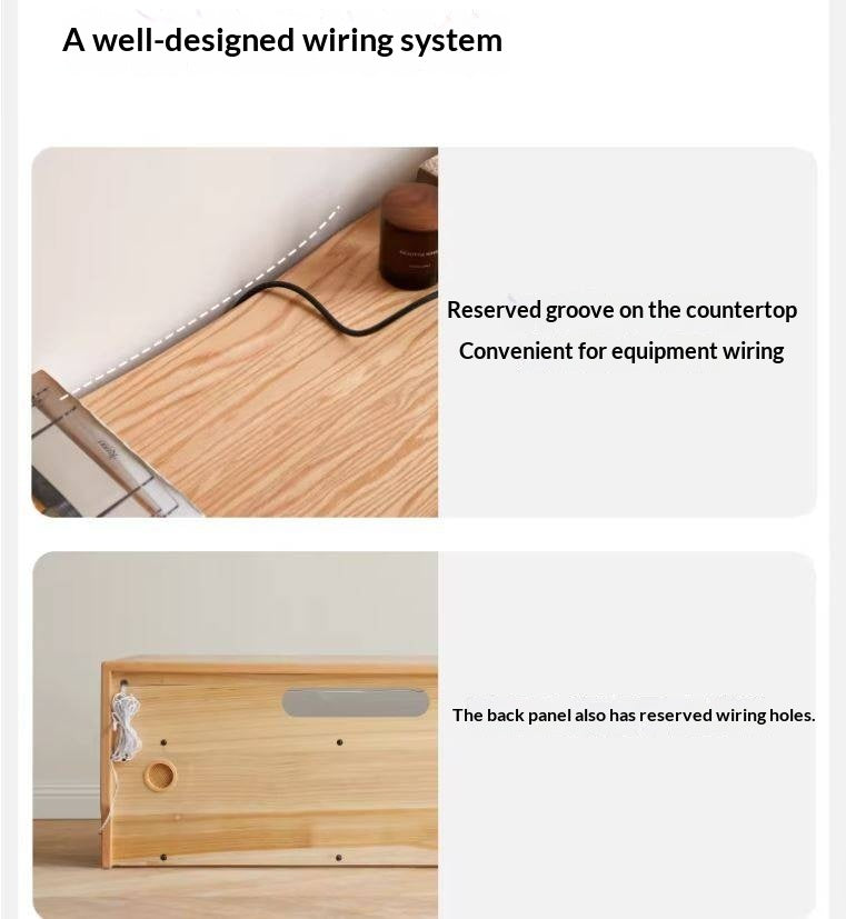 Black Walnut, Oak, Cherry Solid Wood TV Stand Floor Cabinet