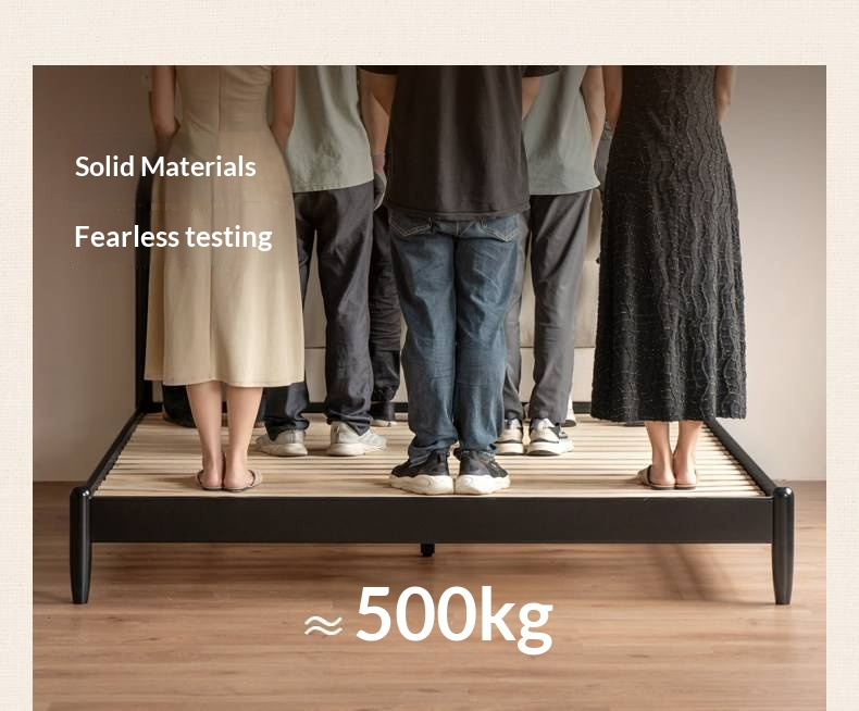 Rubberwood Solid Wood French Retro Soft Bed