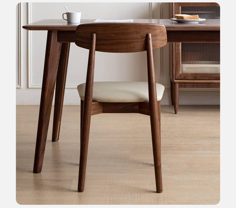 Set 4 pcs Black Walnut, Sandalwood Solid Wood Dining Chair