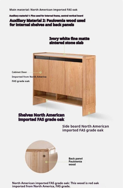 Oak Solid Wood Modern Shoe Cabinet