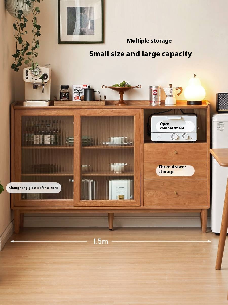 Cherry Solid Wood Ancient Style Ultra Thin Side Cabinet