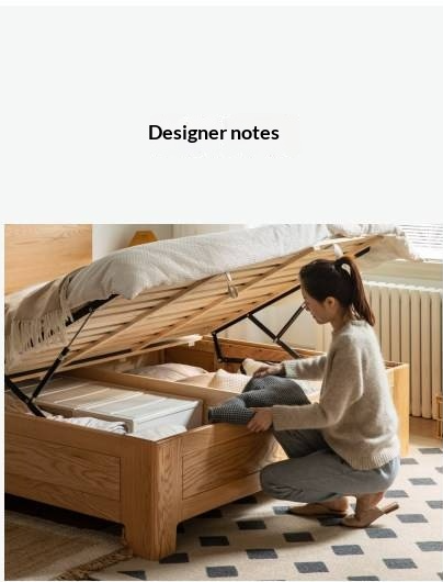 Oak Solid Wood Box Bed — Modern Minimalist Bed