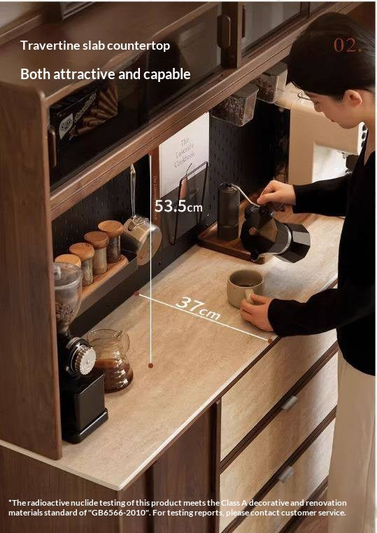 Black Walnut Solid Wood Ancient Style Buffet Cabinet